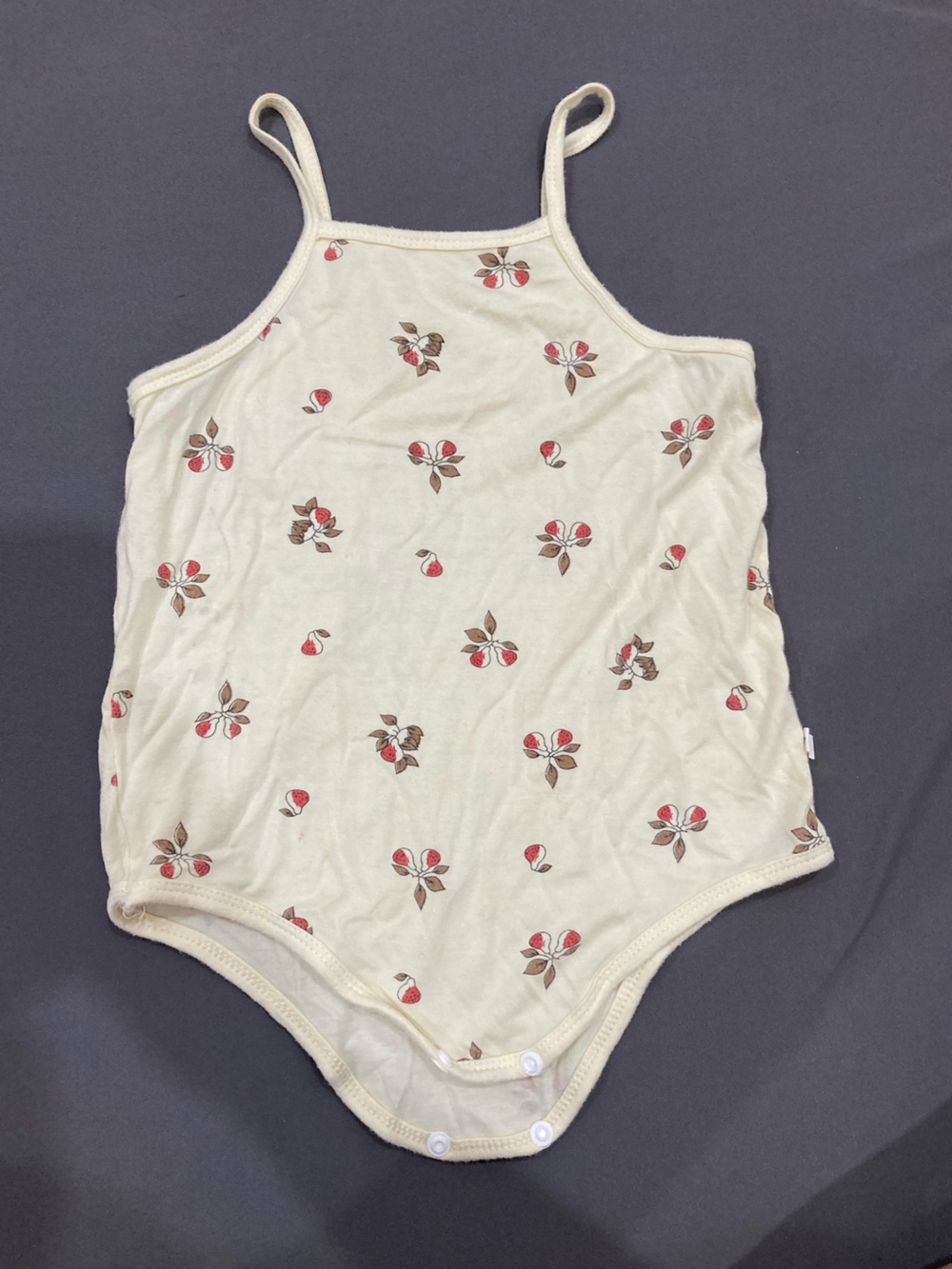 Cream Floral-Print Girls Bodysuit